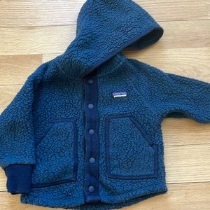 Patagonia 12-18M “Retro Pile” hooded fleece jacket